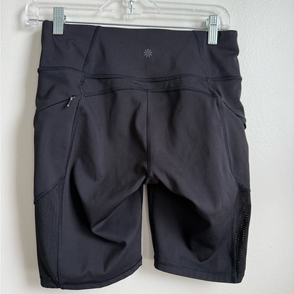 Black Athleta side zip Athletic bike Shorts - Picture 2 of 2